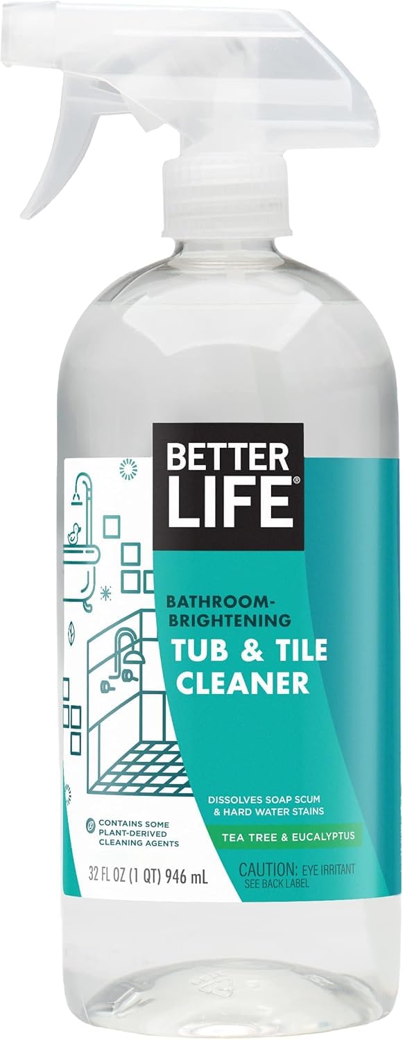 BETTER LIFE Bathroom Cleaner Tea Tree Bathtub Shower Cleaner Spray for Glass and Tile Foaming Mold and Mildew Remover for Tub Works on Hard Water Stains 32oz Pack of 1 - Image 2
