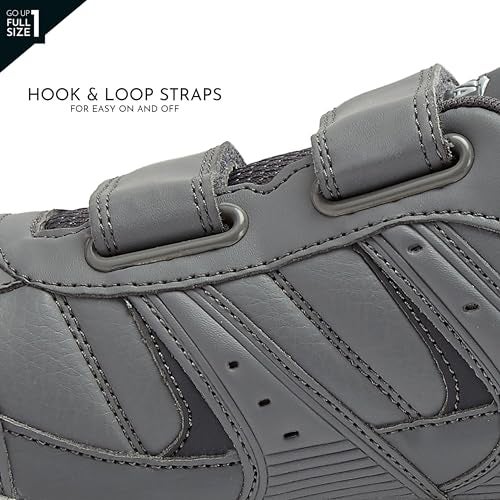 Avia Avi-Union II Strap Non Slip Shoes for Men, Hook and Loop Mens Walking Shoes with Memory Foam - Grey, 11 Extra Wide - Image 2