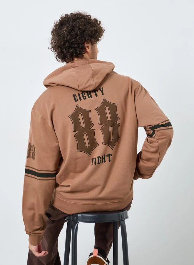 Styli Coffee Brown Relaxed Fit Hoodie