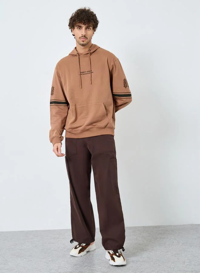 Styli Styli Coffee Brown Relaxed Fit Hoodie