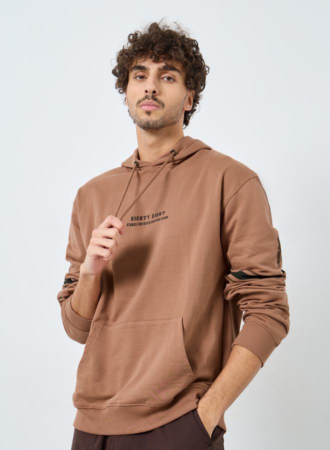 Styli Coffee Brown Relaxed Fit Hoodie - Image 1