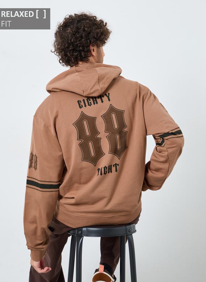 Styli Coffee Brown Relaxed Fit Hoodie - Image 3