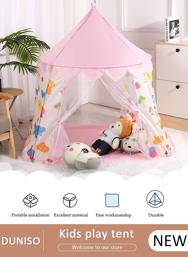DUNISO Kids Play Tent, Princess Castle Tent Kids Playhouse Tent for Children Indoor and Outdoor Games, Portable Princess Folding Tent, Baby House Toy Tent for Boys, Girls, Babies, Toddlers & Pets - Image 1