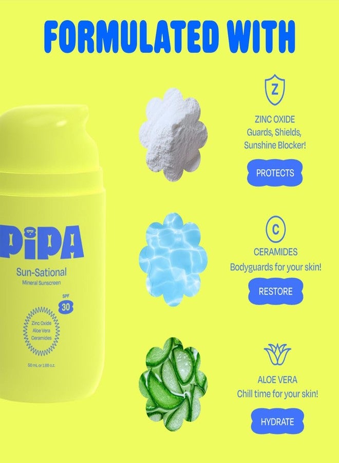 Pipa Sun-Sational 100% Mineral Daily Sunscreen SPF 30, 50 ml | Liquid Everyday Face Lotion with Zinc Oxide | Unscented & Gentle for Sensitive Skin | Kids & Tweens Skin Care - Image 4