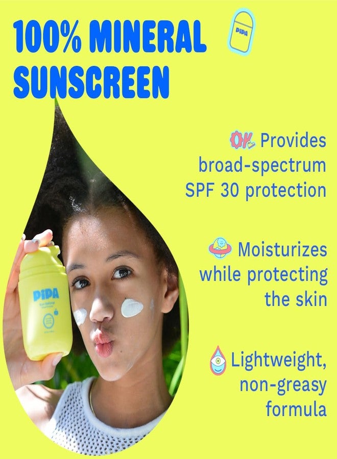 Pipa Sun-Sational 100% Mineral Daily Sunscreen SPF 30, 50 ml | Liquid Everyday Face Lotion with Zinc Oxide | Unscented & Gentle for Sensitive Skin | Kids & Tweens Skin Care - Image 2