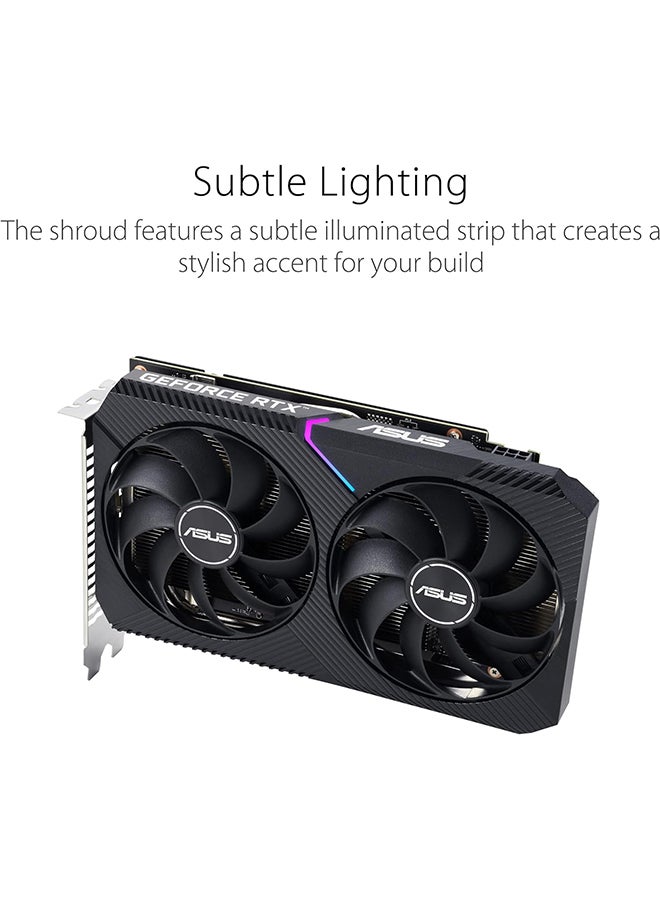 أسوس بطاقة رسومات الألعاب NVIDIA GeForce RTX 3050 OC Edition المزدوجة (PCIe 4.0، ذاكرة GDDR6 سعة 8 جيجابايت، HDMI 2.1، DisplayPort 1.4a، تصميم بفتحتين، تصميم مروحة Axial-tech، تقنية 0dB، والمزيد) أسود - Image 4
