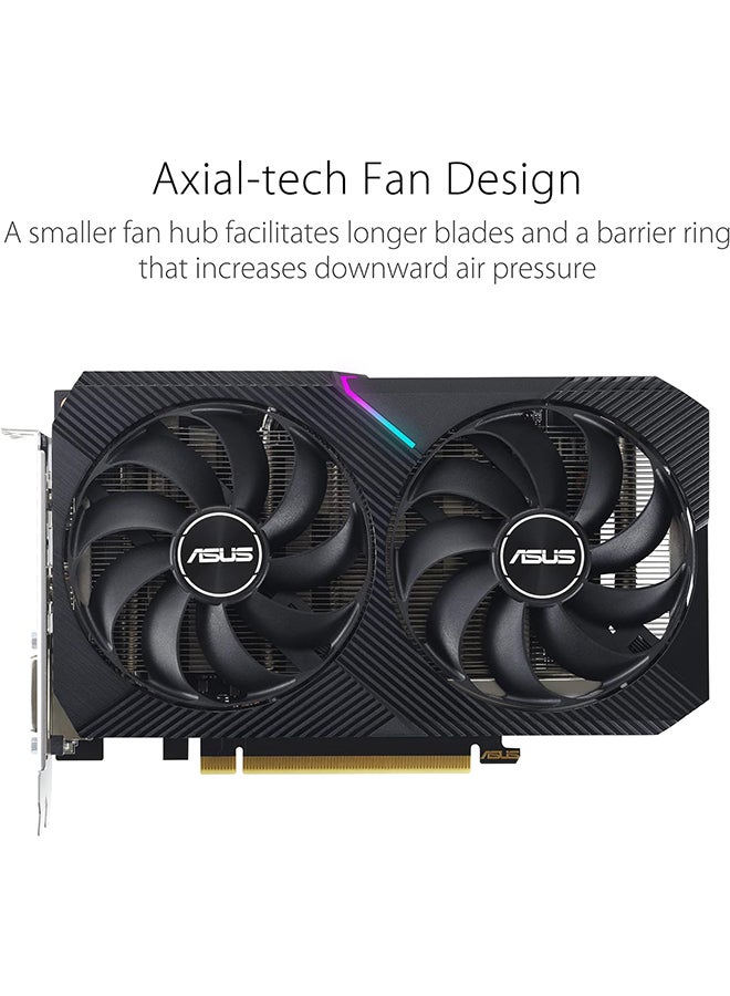 أسوس بطاقة رسومات الألعاب NVIDIA GeForce RTX 3050 OC Edition المزدوجة (PCIe 4.0، ذاكرة GDDR6 سعة 8 جيجابايت، HDMI 2.1، DisplayPort 1.4a، تصميم بفتحتين، تصميم مروحة Axial-tech، تقنية 0dB، والمزيد) أسود - Image 2