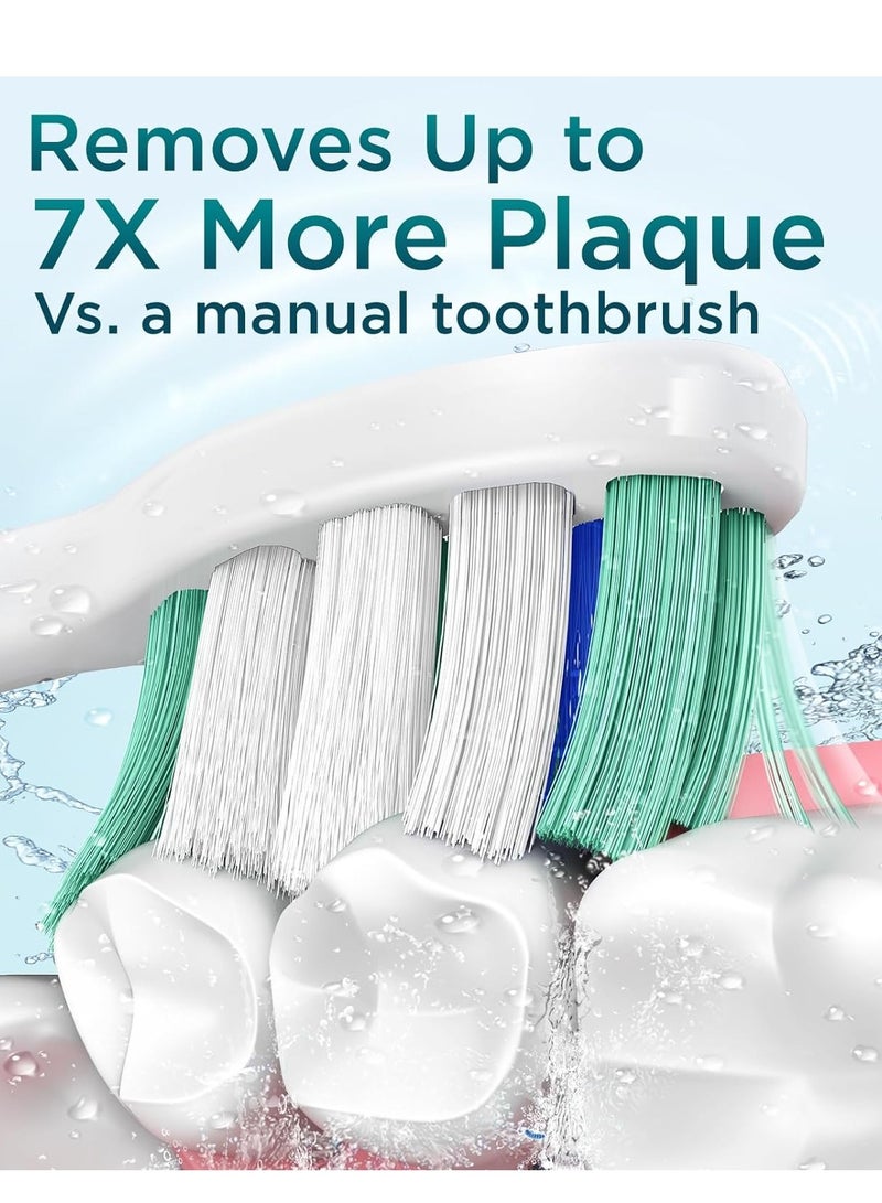 عام فرشاة أسنان كهربائية مع حقيبة سفر، فرشاة أسنان سونيك للبالغين مع 8 رؤوس فرشاة للاستخدام لمدة عامين، فرشاة أسنان قابلة لإعادة الشحن بقوة 40000 فولت في الدقيقة، تدوم 30 يومًا مع 5 أوضاع - Image 2