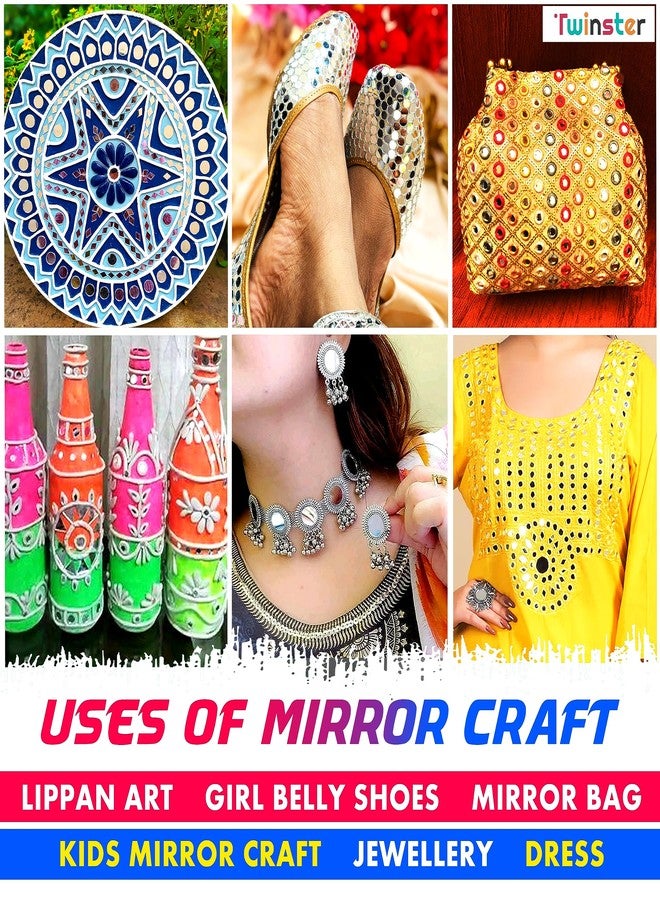 Twinster Mirrors for Craft Work (6 Different Shapes, 900 Total Pieces) Lippan Art Craft Materials Kit Decorative Mirrors DIY Best Kit - Image 5