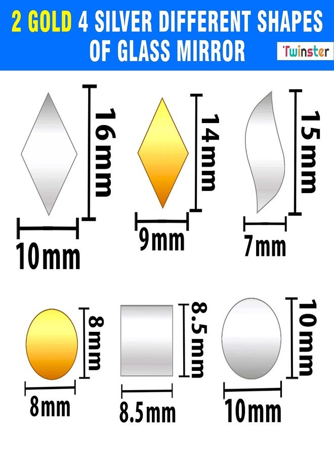 Twinster Mirrors for Craft Work (6 Different Shapes, 900 Total Pieces) Lippan Art Craft Materials Kit Decorative Mirrors DIY Best Kit - Image 3