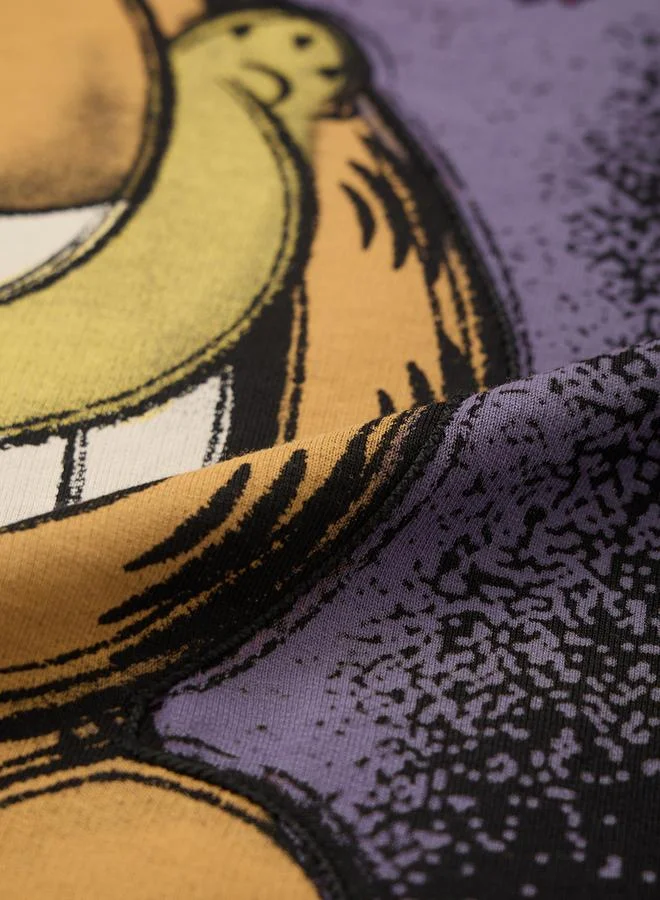 The Souled Store  Black Oversized Garfield Graphic T-Shirt for Women | Best Price UAE