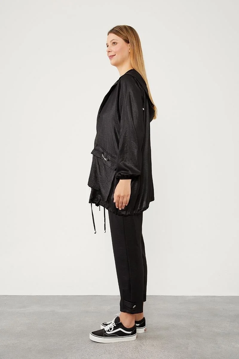 ليفيدور Black Hooded Zippered Sports Suit