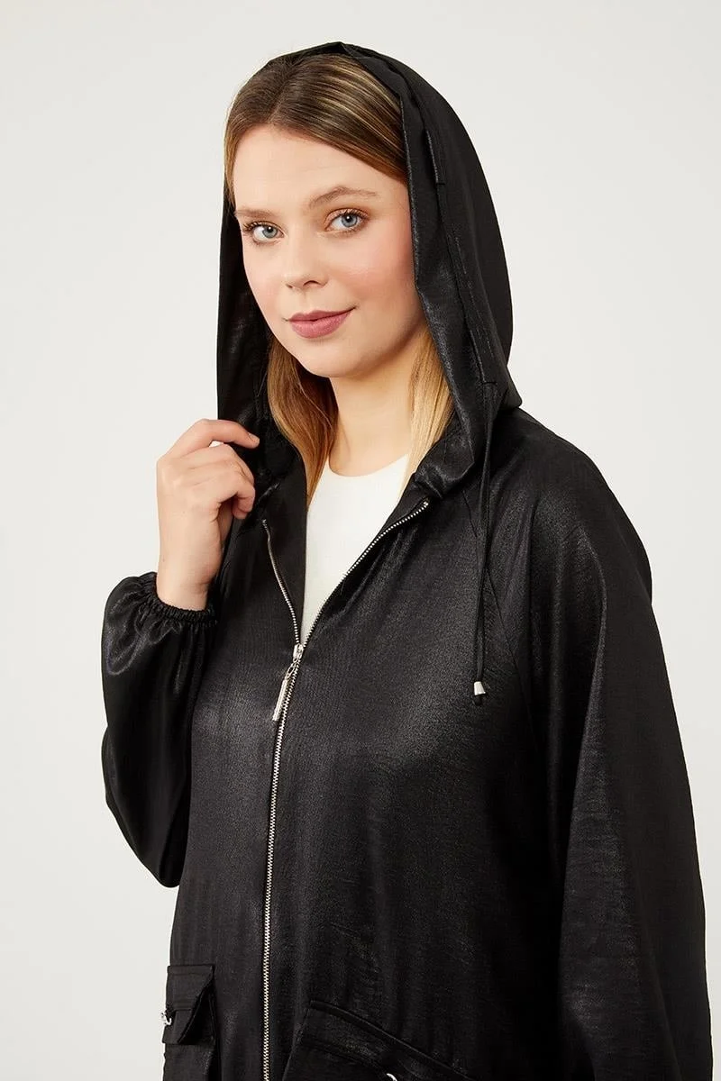 ليفيدور Black Hooded Zippered Sports Suit