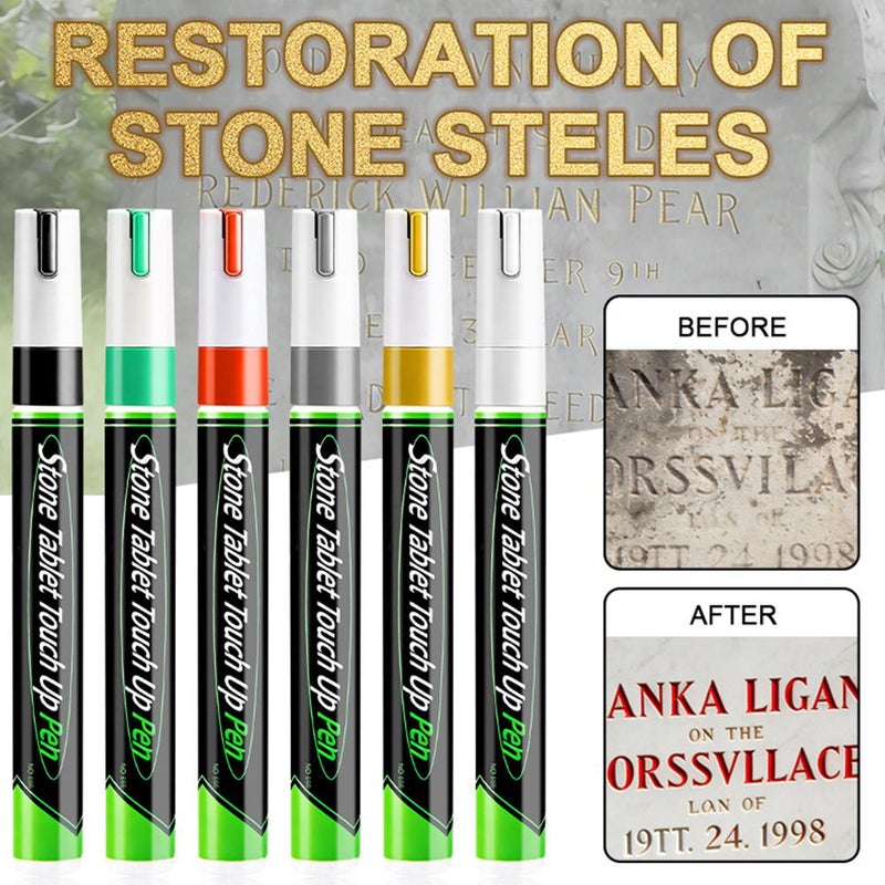Pet Tombstone Touch-Up Pen, Extra Large Capacity, Metal Pen for Inscription Repair, High Temperature Resistance, Waterproof - Image 2