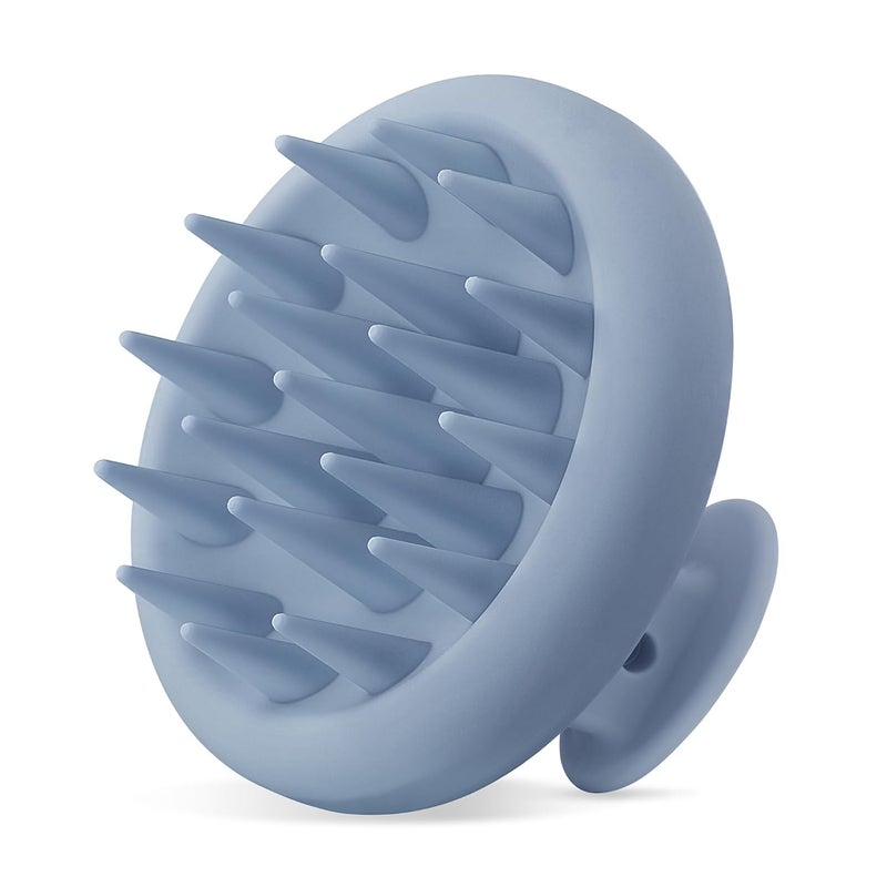 HEETA Scalp Massager Hair Growth Scalp Scrubber with Soft Bristles Integrated Silicone Design Exfoliator for Dandruff Removal  Relaxation Shampoo Brush Fit Wet Dry Hair Use Dark Blue