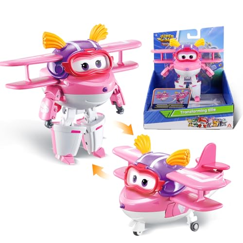 Super Wings transformable Toys 5 in Ellie Transforming Airplane Toys 2in1 Mode Action Figures Plane to Robot Preschool Gift transformable Figures for Boys Girls Kids Age 3 4 5 6 7 8 - Image 1