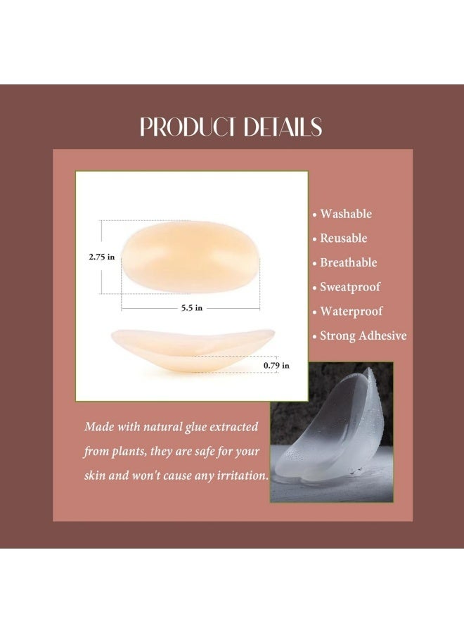 وسادات كتف فائقة الجودة من السيليكون للملابس النسائية - تعزز الراحة والوضعية بتصميم طبيعي وآمن وخفيف الوزن مثالي للارتداء الرسمي وغير الرسمي والنشط. زوجان - شفاف - Image 2