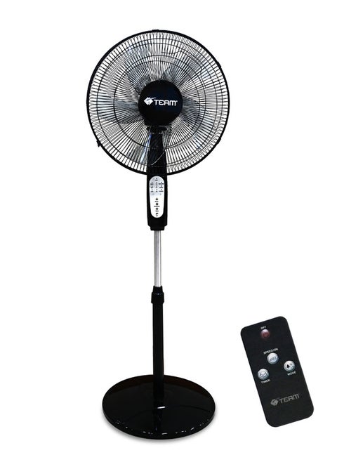 Pedestal Stand Fan with Remote Control, 3-speed Levels with 75-degree Horizontal Oscillation, and High-Performance 60W Motor For High-Speed Wind