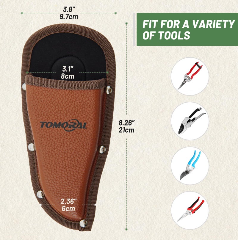 TOMORAL Pruner Holster Pruning Shears Hanging Pouch PU Leather Pliers Pruner Holder for Hand Pruner, Garden Shears,Clippers - Image 3