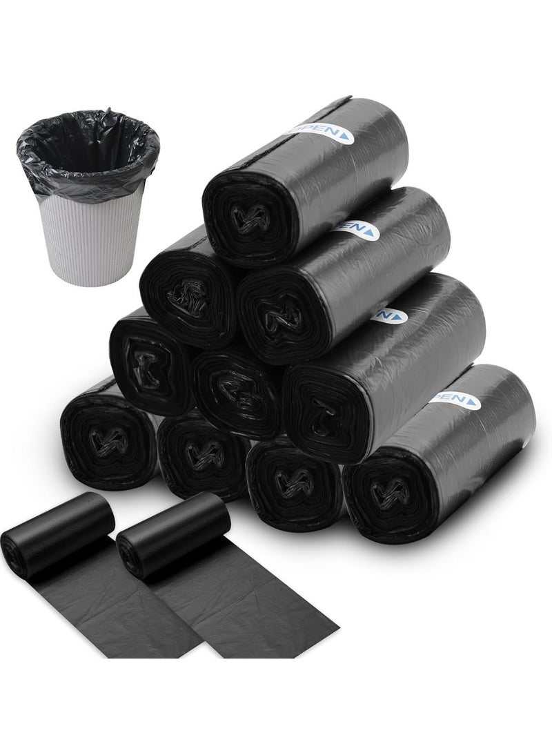 بابونا 10 لفات أكياس قمامة صغيرة للاستعمال مرة واحدة للسيارة والحمام وغرفة النوم والمطبخ والمكتب والمنزل – بطانات سلة نفايات صغيرة، التخلص من النفايات - Image 1