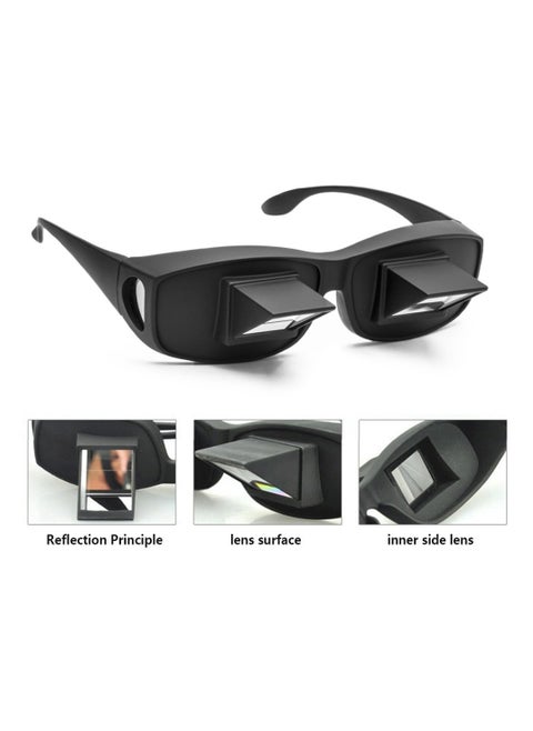 Lazy Glasses, Laying Down Light Prism Glasses 90°Angle Prism Glasses Bed Prism Spectacles Horizontal Mirror Lazy Readers Glasses Neck Relaxer for Lying Down Reading Watching TV Phone Glasses