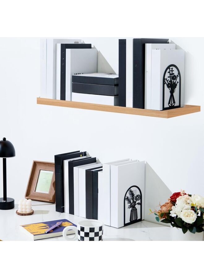 3 PCS Metal Bookends, Flower Bookends for Shelves Decor, Book Stopper for Heavy Books Ends to Hold Books for Home Office - Image 5
