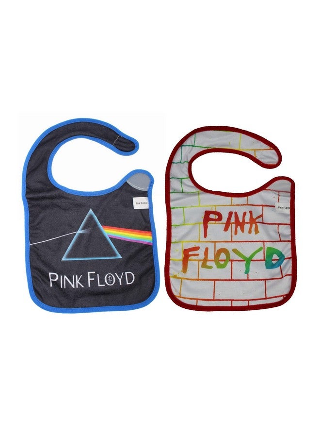 daphyls Pink Floyd Dark Side of the Moon and The Wall Baby Bib 2-Pack Extra Soft, Officially Licensed, Easy Side Closure, Large Size Fits Infant Toddler and Baby - Image 1