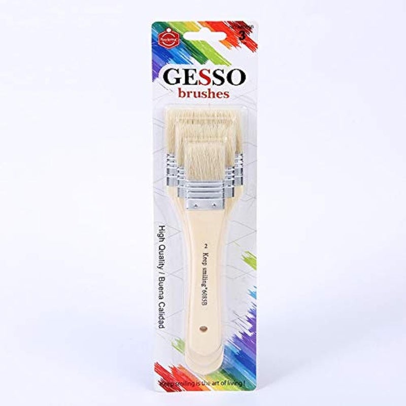 HAKIM'S HS Keep smiling Gesso Brush Set of 3 (Bristle Hair) - Image 5