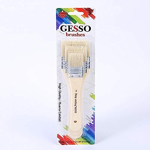 HAKIM'S HS Keep smiling Gesso Brush Set of 3 (Bristle Hair) - Image 1