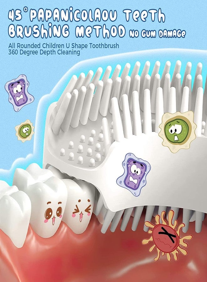 Styxon U Shaped Toothbrush Kids 4 Pic Toddler Toothbrush With Food Grade Soft Silicone Brush Head, 360° Oral Teeth Cleaning Design For Kids', Manual Whole Mouth Toothbrush For Kids Age 2-6,Assorted - Image 4