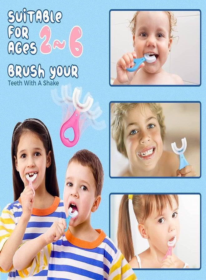Styxon U Shaped Toothbrush Kids 4 Pic Toddler Toothbrush With Food Grade Soft Silicone Brush Head, 360° Oral Teeth Cleaning Design For Kids', Manual Whole Mouth Toothbrush For Kids Age 2-6,Assorted - Image 5