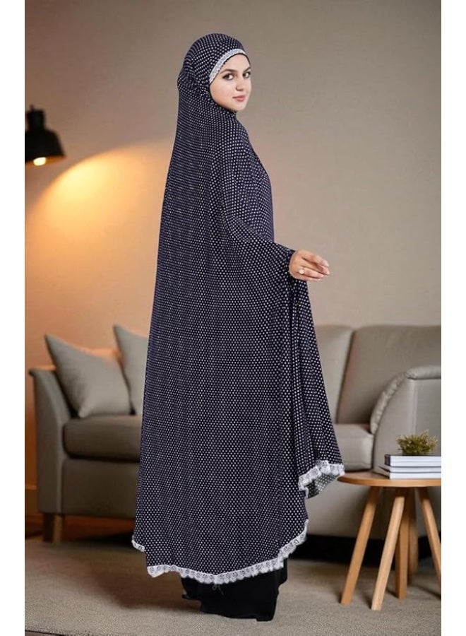 Long Loose Prayer Khimar – Comfortable Soft Lycra and Cotton Fabric with Sleeves – Women's Prayer Garment. - Image 3