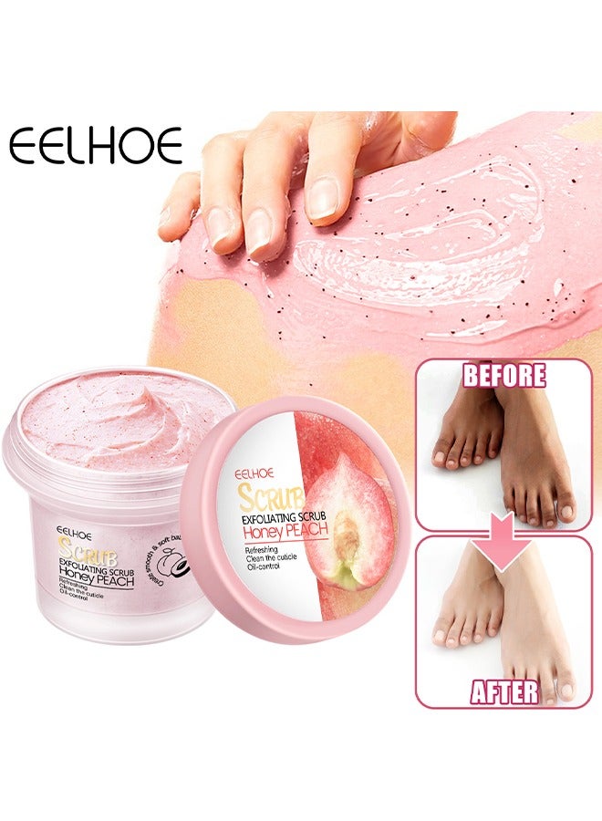 إيلهو مقشر مقشر عسل خوخ ، خوخ ، مقشر للجسم ، مرطب ، زيت مرطب ، تنظيف ، تليين ، مقشر بشرة الدجاج 100 جرام - Image 1