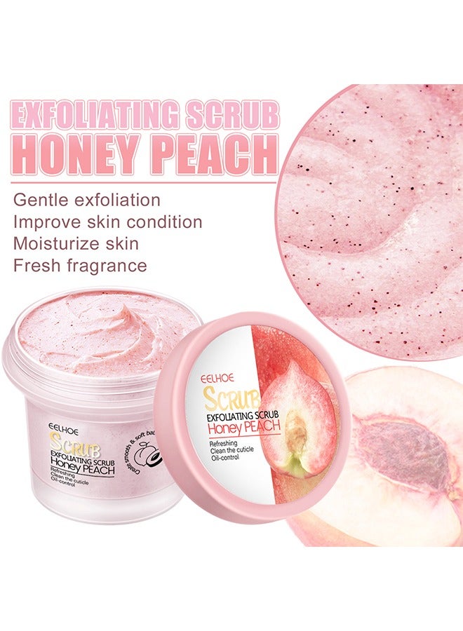 إيلهو مقشر مقشر عسل خوخ ، خوخ ، مقشر للجسم ، مرطب ، زيت مرطب ، تنظيف ، تليين ، مقشر بشرة الدجاج 100 جرام - Image 2