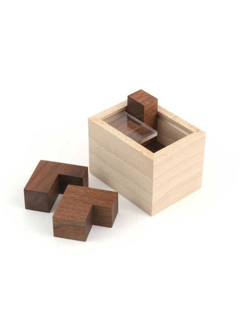 Pyramid Code Lock Wooden Unlock Box Level 10 Difficulty Brain Burning Toy Palace Bamboo Waiter Tray-Color:4l Three-dimensional Huarong Road