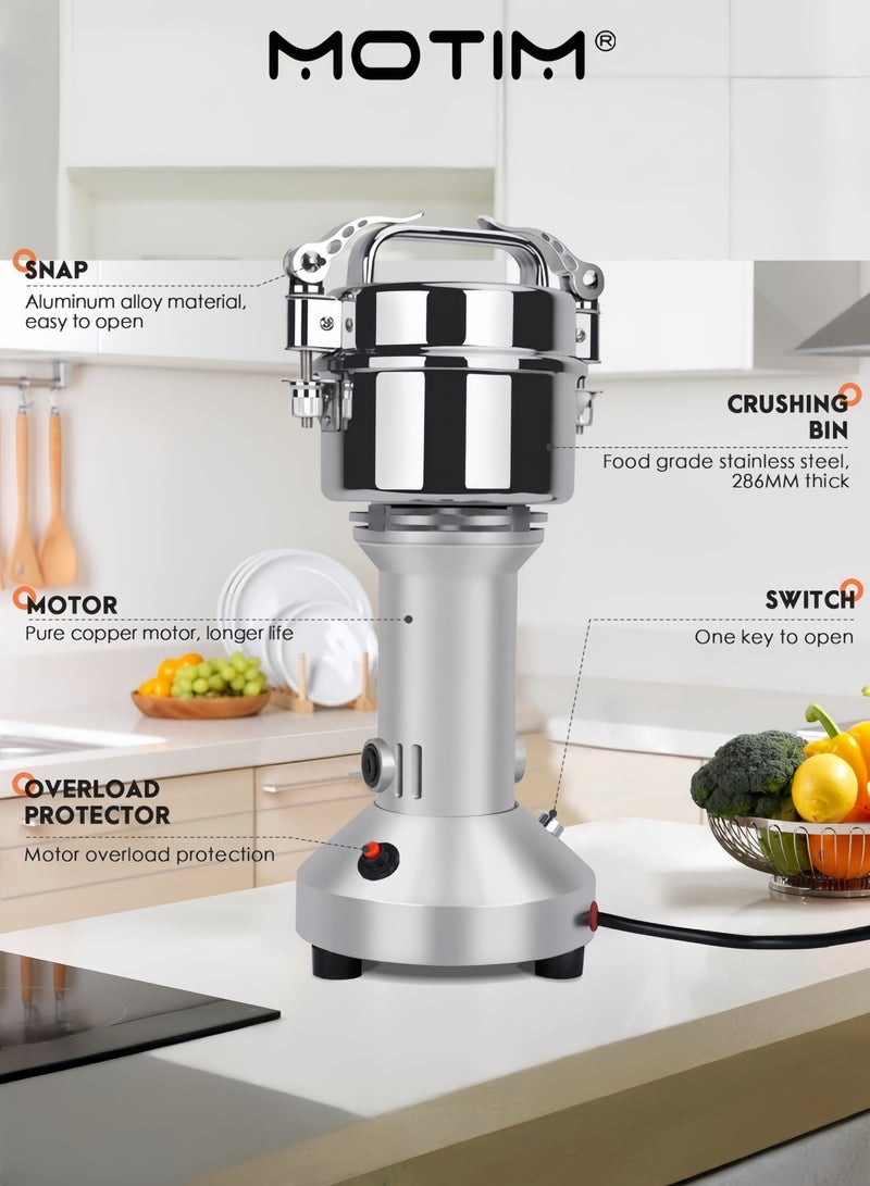 Motim Stainless Steel Grinding Machine Household Vertical Pulverizer For Kitchen Cereal Coffee Pepper Beans Nuts Spices - Image 5