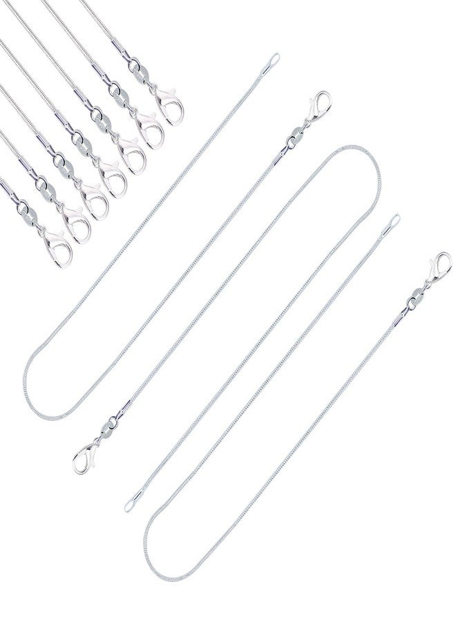 CrazyPiercing 10pcs 24 Inch Silver Plated with 925 Stamp 1.2mm DIY Snake Chain Charms Link Necklace With Lobster Clasps for Jewelry Making (24) - Image 3