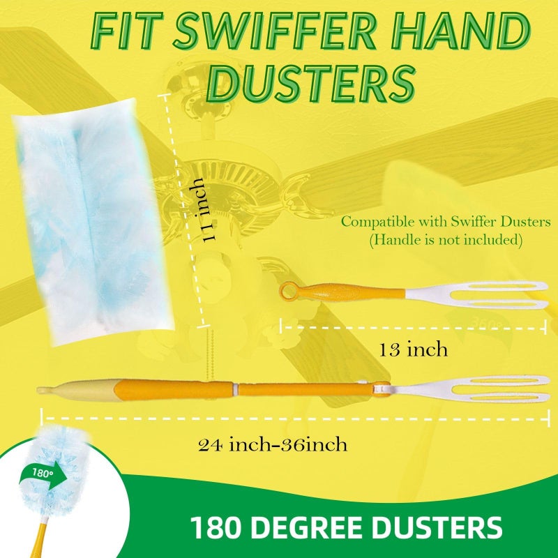 Frescares Duster Refills,Static Dust Removal Brush Disposable Replacement Head Compatible with Swiffer Duster Refills for Electronics, Furniture, Blinds, Ceiling Fans (Blue, 18 PCS) - Image 2