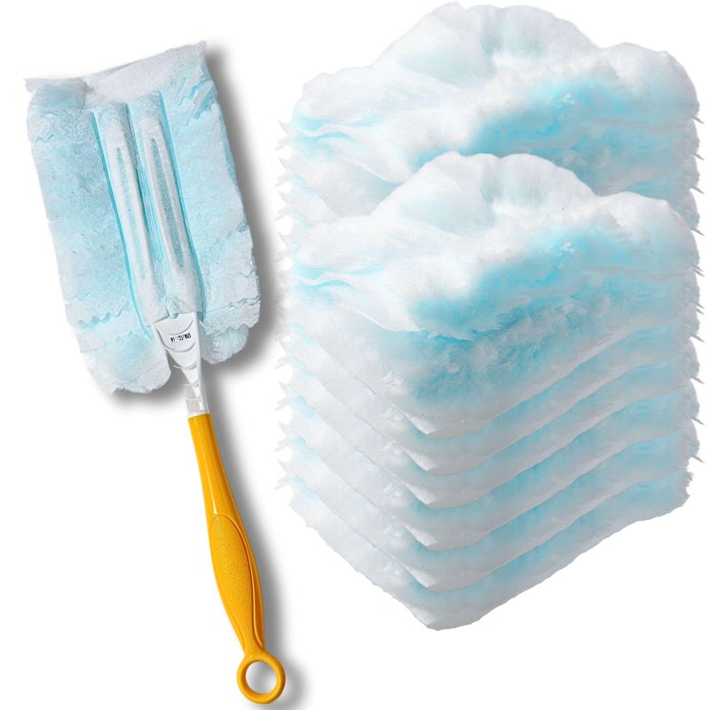 Frescares Duster Refills,Static Dust Removal Brush Disposable Replacement Head Compatible with Swiffer Duster Refills for Electronics, Furniture, Blinds, Ceiling Fans (Blue, 18 PCS) - Image 1