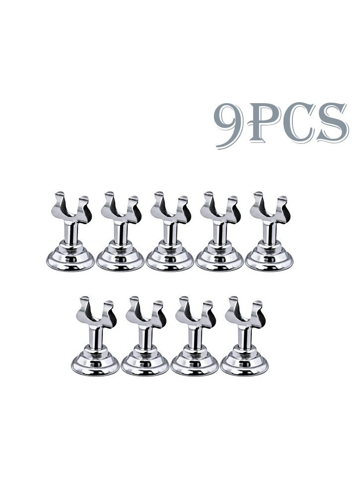 Set Of 9 Pcs Metal Table Number Card Holder Silver 2.8 x 4centimeter - Image 1