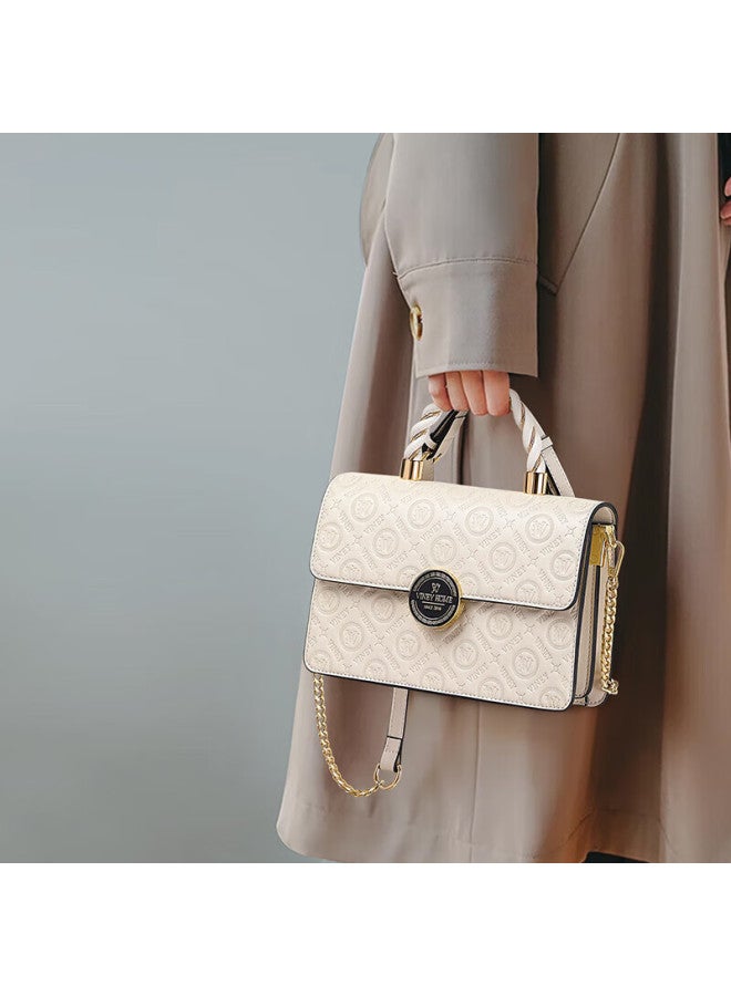 Viney Cowhide Crossbody Bag Women'S Small Square Bag Stylish Single Shoulder Chain Bag Birthday Gift High-End Feeling For Girlfriend Wife - Image 1