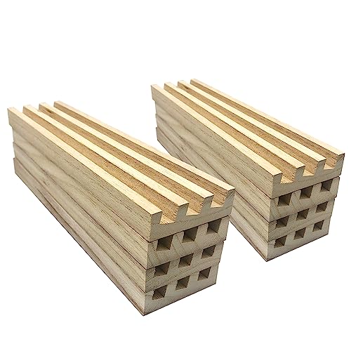 Yuanhe Wooden Domino Racks Set of 8 Domino Trays Holders Organizer for Classic Board Games Dominoes Accessories - Image 1