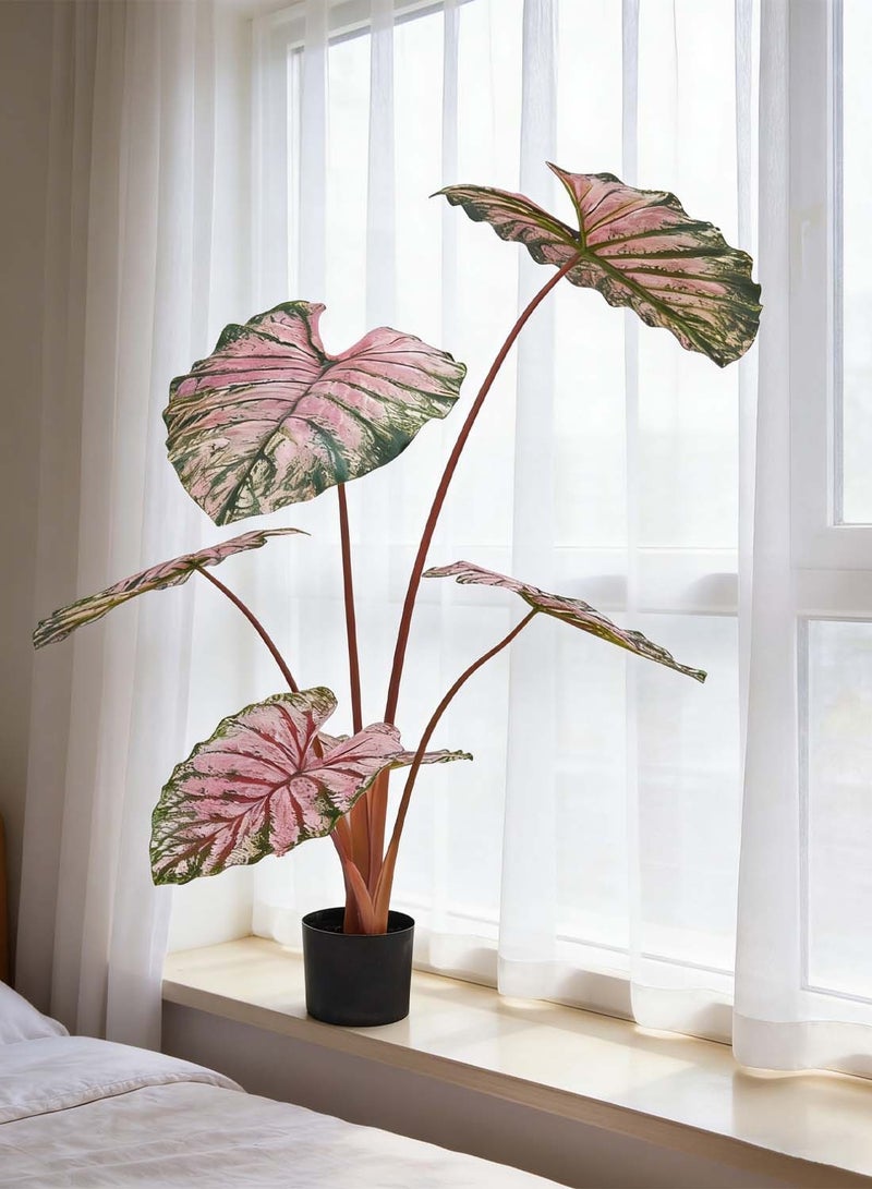 Sharpdo 110cm Artificial Plant/Flower, Floral Decoration, Garden Decoration, Colorful Taro Plant, Many Large Leaves, Suitable For Office/Shopping Mall/Indoor/Living Room. - Image 3