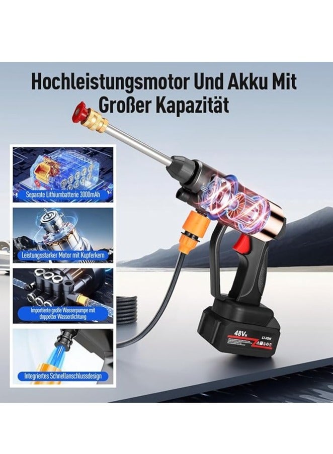 High Pressure Washer Gun Car Washing Machine - Cordless Portable Electric Water High Pressure Washer Gun, Used for Floor Cleaning of Car Washes and Garden Watering - Image 5