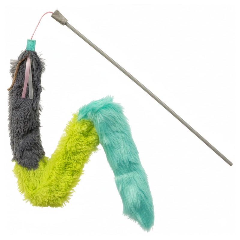 SmartyKat Crazy Catch 3 Part Breakaway Plush Catnip Wand Cat Toy, Extendable for Capturing Prey & Solo Play for Cats & Kittens - Image 1