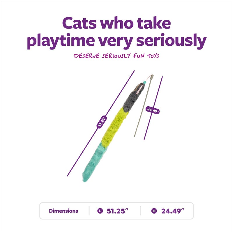 SmartyKat Crazy Catch 3 Part Breakaway Plush Catnip Wand Cat Toy, Extendable for Capturing Prey & Solo Play for Cats & Kittens - Image 3