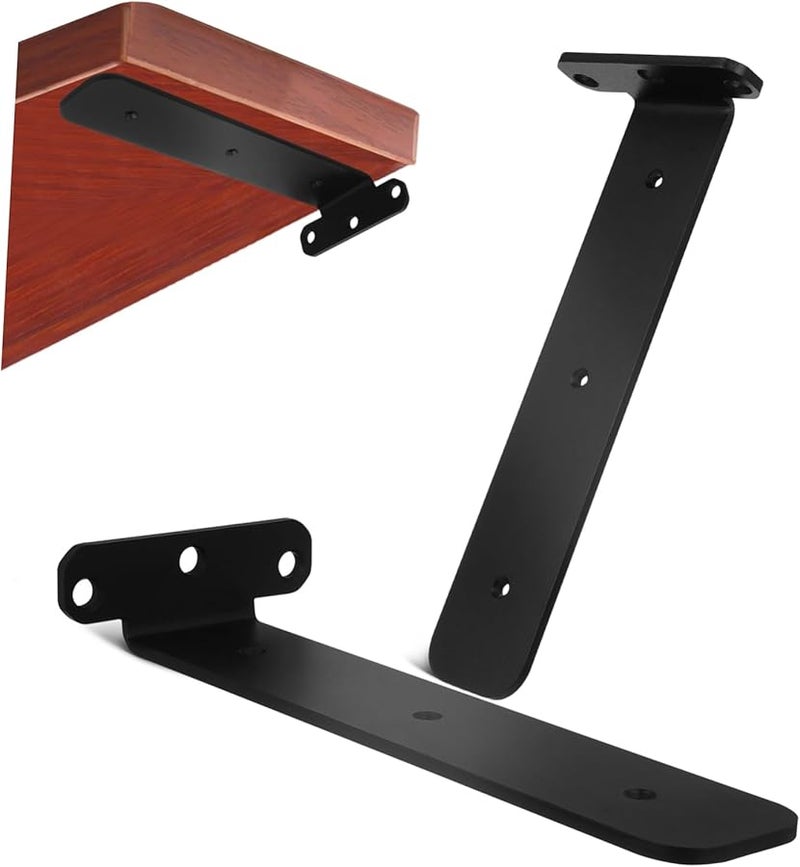 Heavy Duty Metal Brackets For Floating Shelves 2 Pack High Strength Wall Mount Support - Image 1