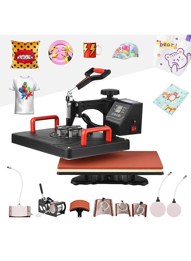Generic Multifunctional 8 in 1 Heat Press Machine 360° Rotatable Hot Transfer Sublimation Digital Pressing Maker for T-Shirt Mug Hat Plate Pillow Bag 39 X 30cm/ 15 X 12 Inch  - Image 3