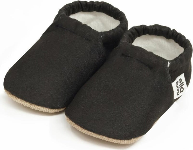Ella Bonna Patterned Baby Booties, Non-Slip Sole, Home Nursery Shoes Slippers, Black  - Image 1