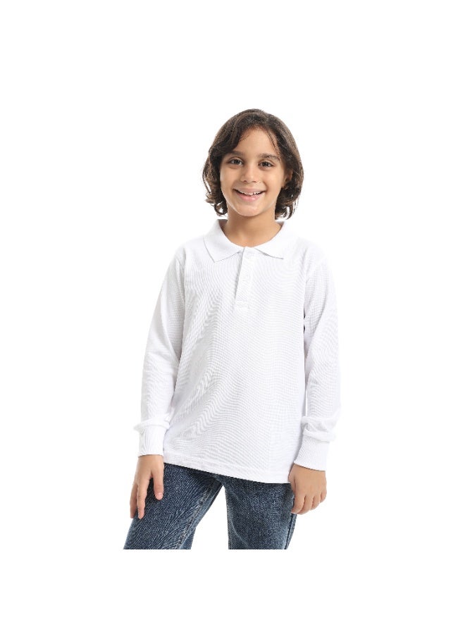 سيزار تيشرت بولو اولادي بياقة واكمام طويلة - Image 1